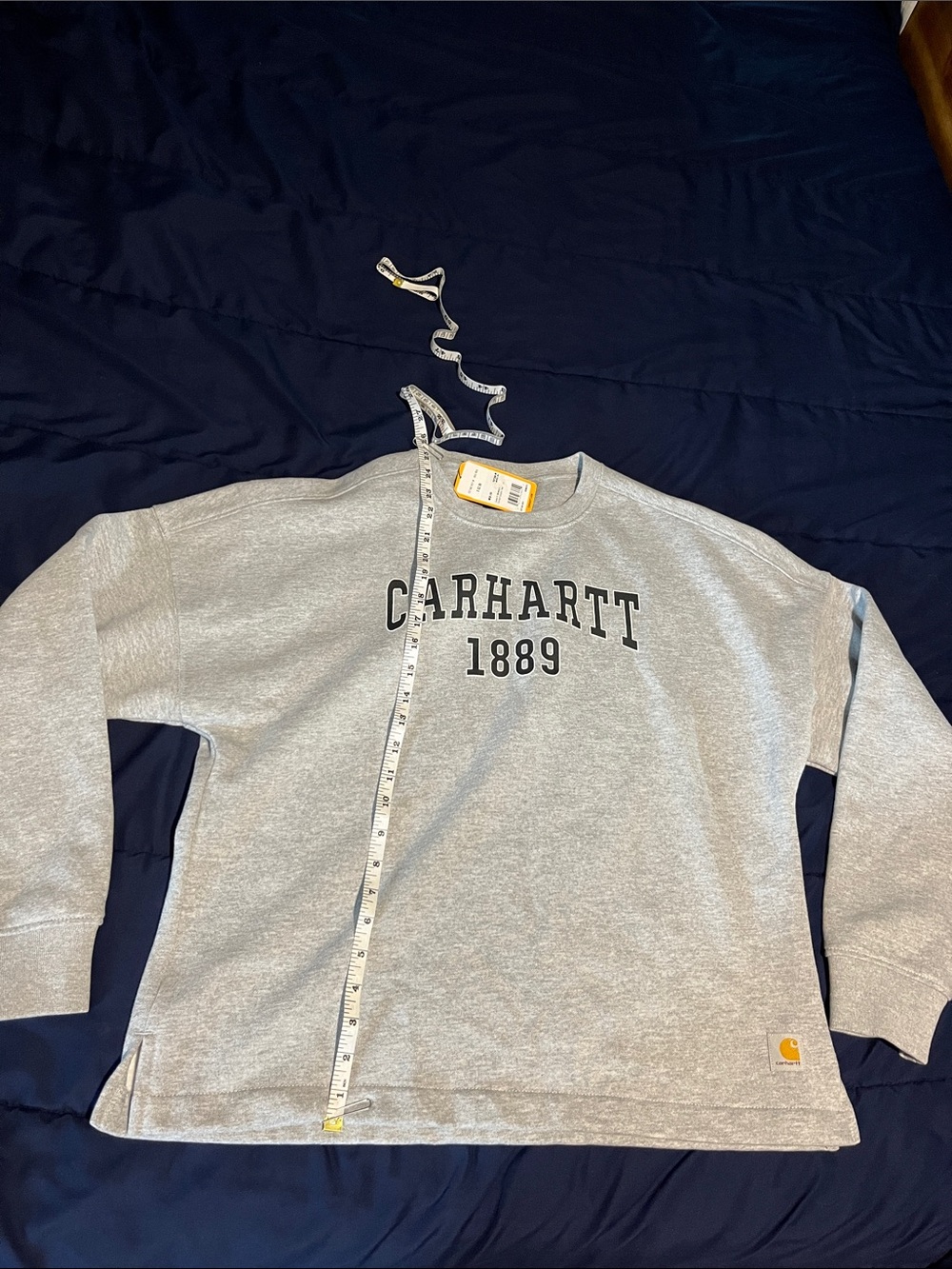 Carhartt Gray Crewneck Sweatshirt with 'CARHARTT 1889' Print